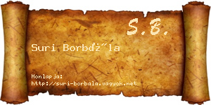 Suri Borbála névjegykártya
